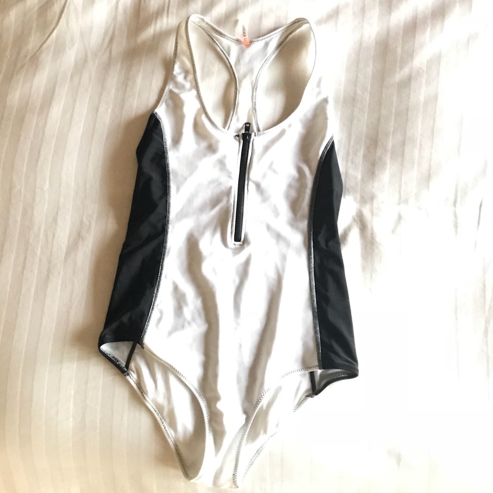 Black and White sporty one piece